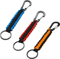 3PCS Paracord Keychain with Carabiner Clip, Braided Rope Key Chain Lanyard, Heavy Duty Paracord Keychain Ring for Men Women Outdoor Camping Hiking Backpack Survival Gear, Colorful