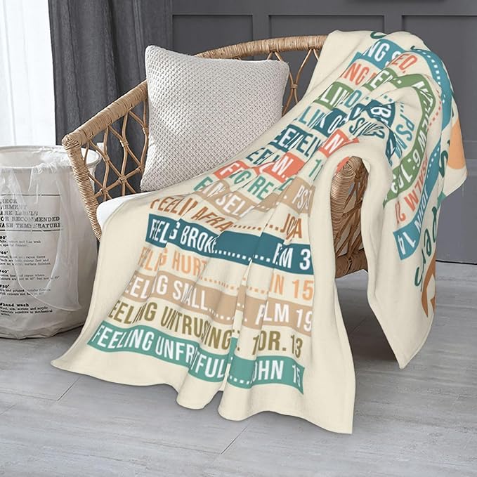 Jakayla Bible Emergency Numbers Christian Blanket Christian Gifts for Women Scripture Comfort for Every Emotion Inspirational Gifts 50" x 60"