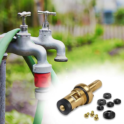 KEZE 106 PCS 10 Size Faucet Washers Assorted Kit with Brass Bibb Screws Assortment Flat and Beveled Rubber Washer for DIY Outdoor Faucets Stem Leak Worn Out Seal Repair