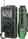 Digital AM FM Weather Band Radio with Flashlight,850mAh Rechargeable Portable Pocket Radio with Best Reception,LCD Screen, Back Clip,Stereo Earphone Jack, SOS Alarm,Sleep Timer for Jogging,Walking