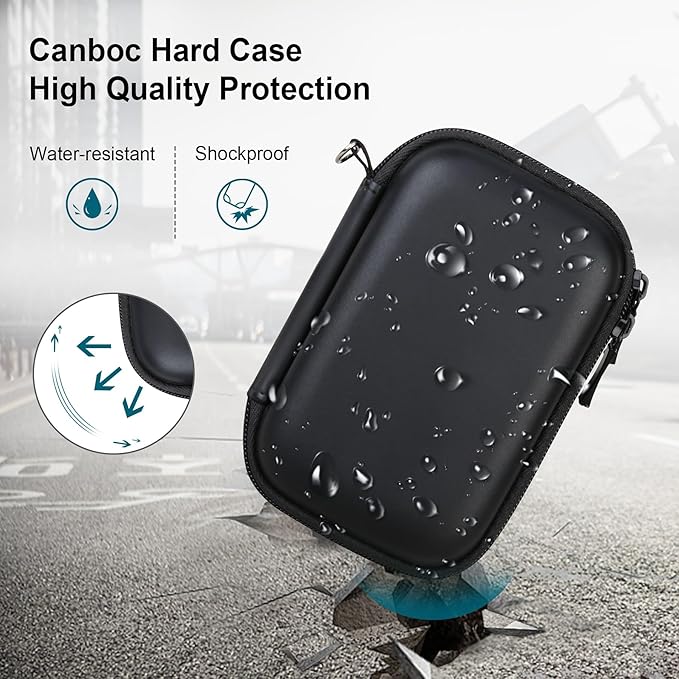 Canboc Carrying Case for Kodak PIXPRO WPZ2 Rugged Waterproof Digital Camera, Mesh Pocket fits USB Cable, Black (Case Only)