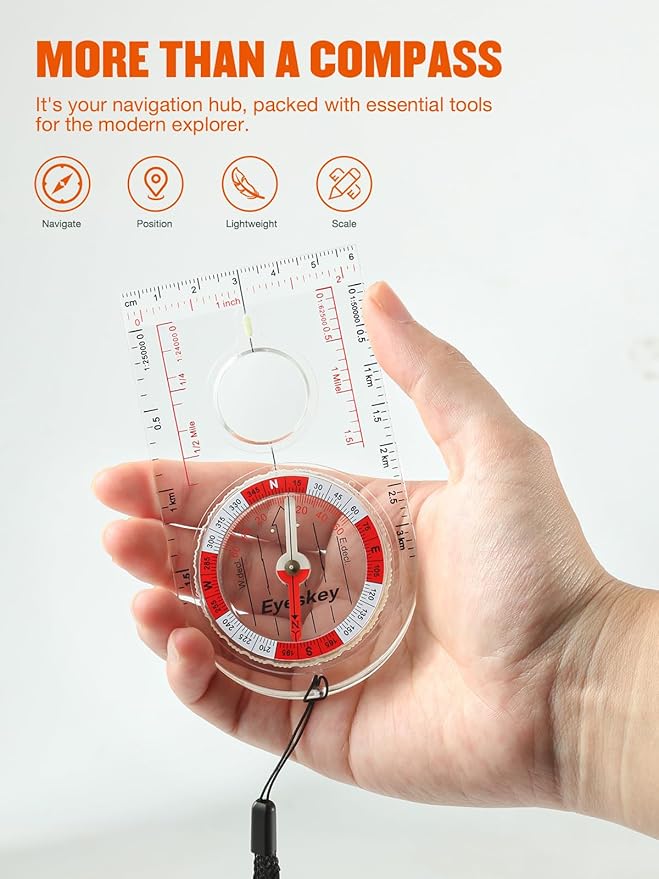 Eyeskey Advanced Orienteering Compass for Hiking & Navigation