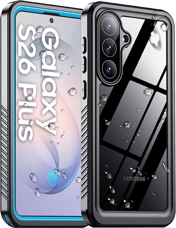 Temdan Designed for Samsung Galaxy S26 Plus Case Waterproof, Built-in Lens & Screen Protector Military Shockproof Dropproof IP68 Underwater Full Body Phone Case for Galaxy S26 Plus 5G 6.7"-LightBlue