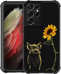 for Samsung Galaxy S21 Ultra Case, Pig Sunflower Yellow Sunshine Pattern Graphic Design Girl Boy Soft Silicone Hard Acrylic Shock Protection for Samsung Galaxy S21 Ultra