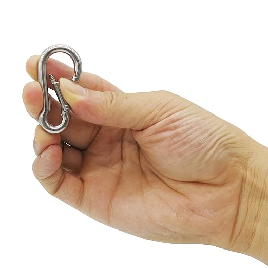 304 Stainless Steel Carabiners -2 inch Heavy Duty, Durable & Rust-Free Clips for Gym, Swing, Dog Leashes, Hammocks, Keychains, and More(304,M5,Pack of 12)