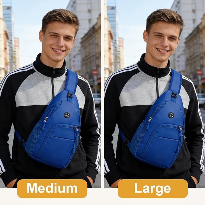 Pritent Crossbody Bags for Women Man, Waterproof Sling Bag Backpack Trendy Casual Cross Body Bags with Convertible Shoulder Strap Chest Bag for Camping Hiking Travel Essentials (Royal Blue, Medium)