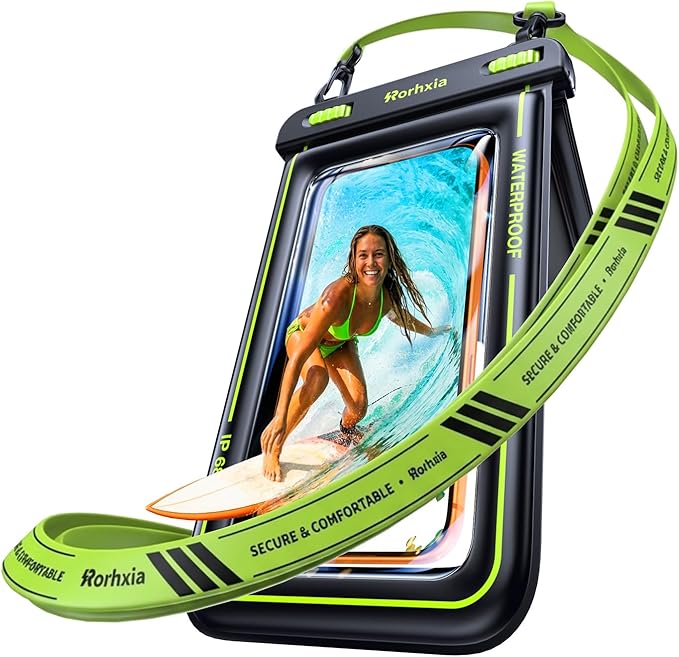 Rorhxia [Enhanced Waterproof Freedom] IP68 Waterproof Phone Pouch Double Space, Floating Waterproof Phone Case with Lanyard Dry Bag for iPhone 17 Pro Max 16 15 S26 S25 Travel Beach & Water Adventures