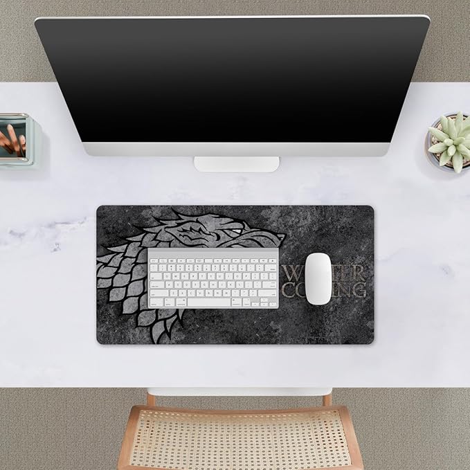 Head Case Designs Officially Licensed HBO Game of Thrones House Stark Graphic Art 23.62 x 11.81 x 0.12 inches (600 x 300 mm) - L Gaming Office Desk PC Keyboard Mouse Mat Pad