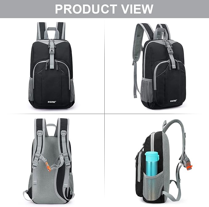 G4Free Mini 10L Hiking Daypack Small Hiking Backpack Cycling Compact Shoulder Backpack Outdoor for Men Women(Black)