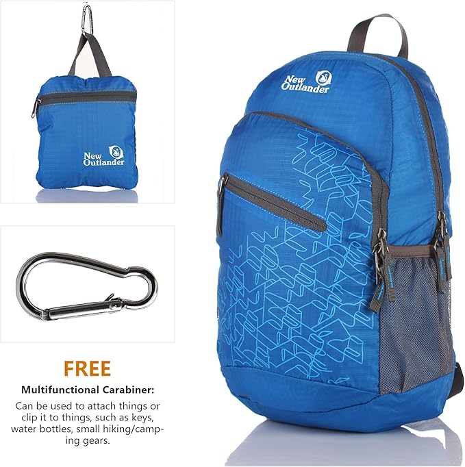 Outlander Packable Handy Lightweight Travel Hiking Backpack Daypack-Dark Blue-L