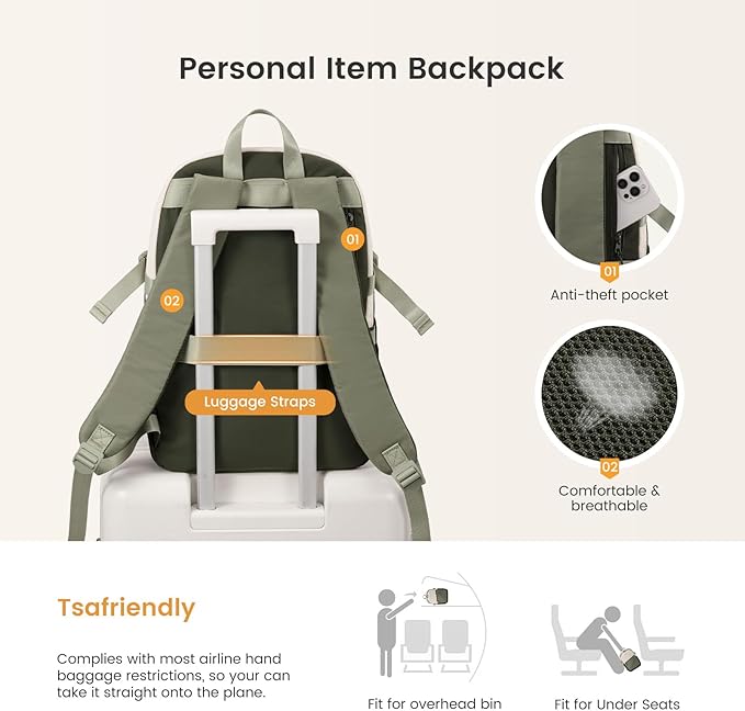 LOVEVOOK Everyday Backpack for Women, Chic Versatile Backpack with Water Bottle Pocket, Lightweight Waterproof Casual Daypack for City Work Commute, College, Travel & Gifts, Beige-Khaki
