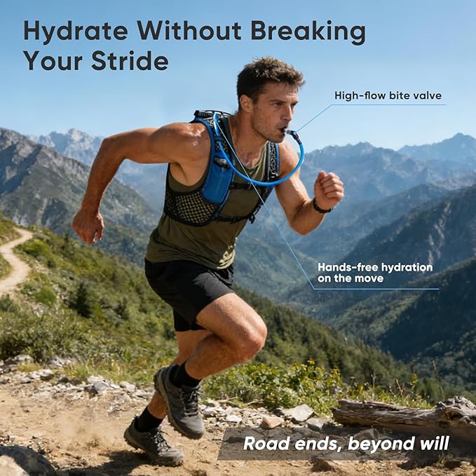 2L Hydration Bladder, Leak-Proof TPU Water Reservoir with Insulated Tube & Wide Opening, BPA-Free Hydration Pack Replacement for Trail Running, Hiking, Cycling and Climbing