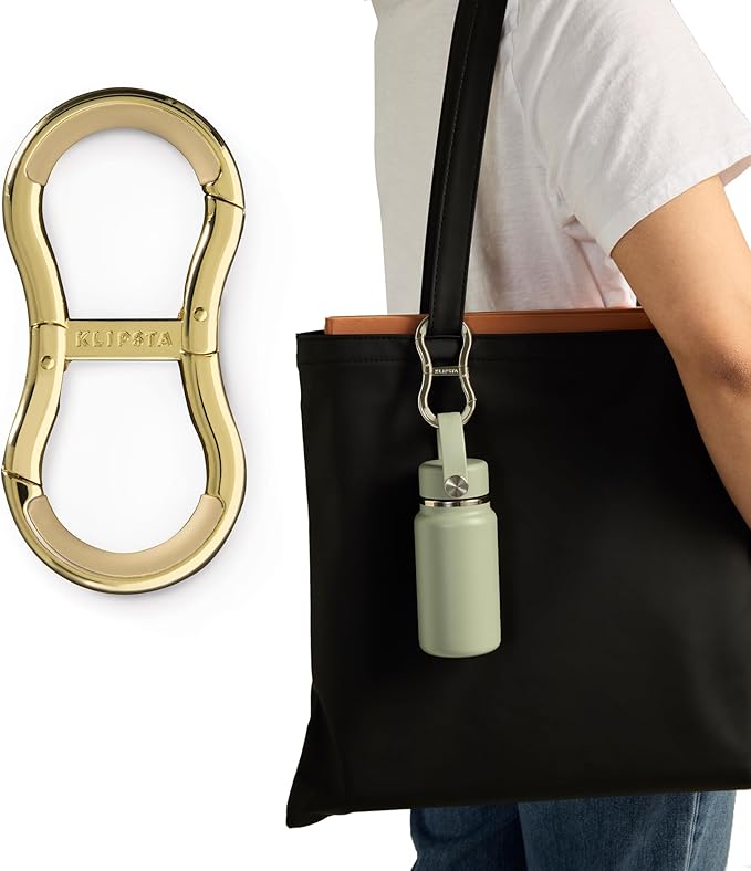 LINK Connector Clip. Women’s Keychain Clip, Fashion Carabiner for Purses & Tote Bags. 2 Secure Hooks, Holds 22lbs