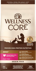 Wellness CORE Adult Dry Cat Food, Natural, Grain Free Kibble, Turkey, Turkey Meal and Duck Recipe, 5 lb Bag