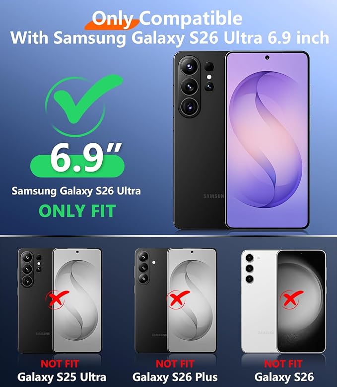 Temdan Designed for Samsung Galaxy S26 Ultra Case Waterproof, Built-in Lens & Screen Protector Military Grade Shockproof Dropproof IP68 Underwater Full Body Phone Case for Galaxy S26 Ultra 6.9"-Purple