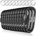 10 Pack Aluminum D Ring Key Rings Clips Locking Carabiner for Camping Fishing and Outdoor Use，Clips with Screw Gate Multicolored