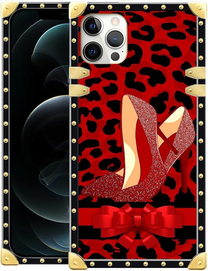 Compatible with iPhone 11 Pro Max Case, Elegant High Heels Luxury Golden Decoration for Girl Women Soft TPU Shockproof Protective Hard PC Back for iPhone 11 Pro Max