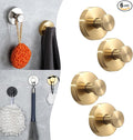 4 Pack Gold Stainless Steel Suction Cup Hooks, Up to 15 LBS, No Drill, Multi-Purpose for Bathroom, Kitchen, Shower, Front Door