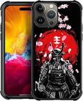for iPhone 15 Pro Max Case, Sakura Japanese Samurai Pattern Graphic Design Girl Boy Soft Silicone Hard Acrylic Shock Protection for iPhone 15 Pro Max