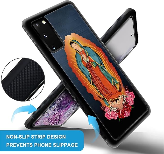 for Samsung Galaxy S20 Case, Red Virgen Guadalupe Pattern Graphic Design Girl Boy Soft Silicone Hard Acrylic Shock Protection for Samsung Galaxy S20
