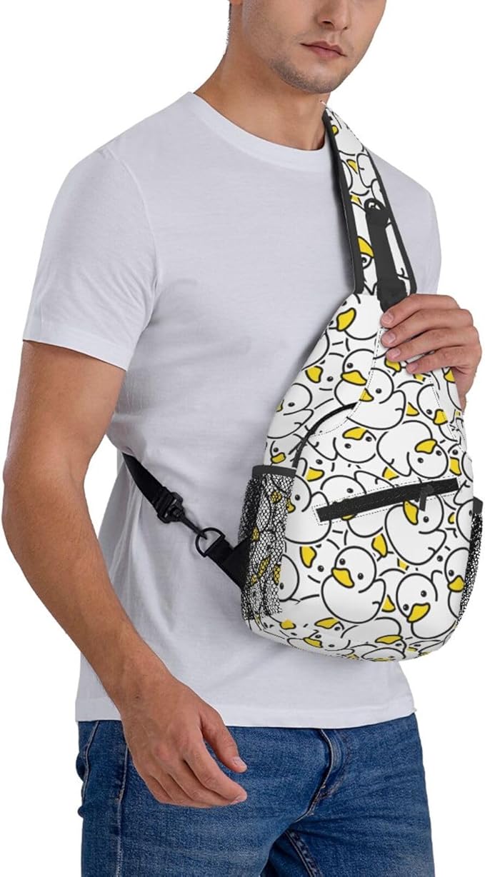 Cute Duck Sling Bag For Women Men Fashion Duck Backpack Crossbody Shoulder Bag Sling Backpack Chest Bag Travel Hiking Casual Sport Daypack