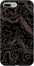 Topography Black & Brown Abstract Pattern Topographic Map Case for iPhone 7 Plus/8 Plus