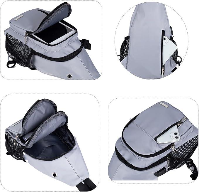 JENAGREEN Waterproof Sling Backpack Crossbody Sling Bag, Cross Bag Adjustable Travel Hiking Essentials Casual Daypack Multipurpose Chest Bag Purse for Women Men