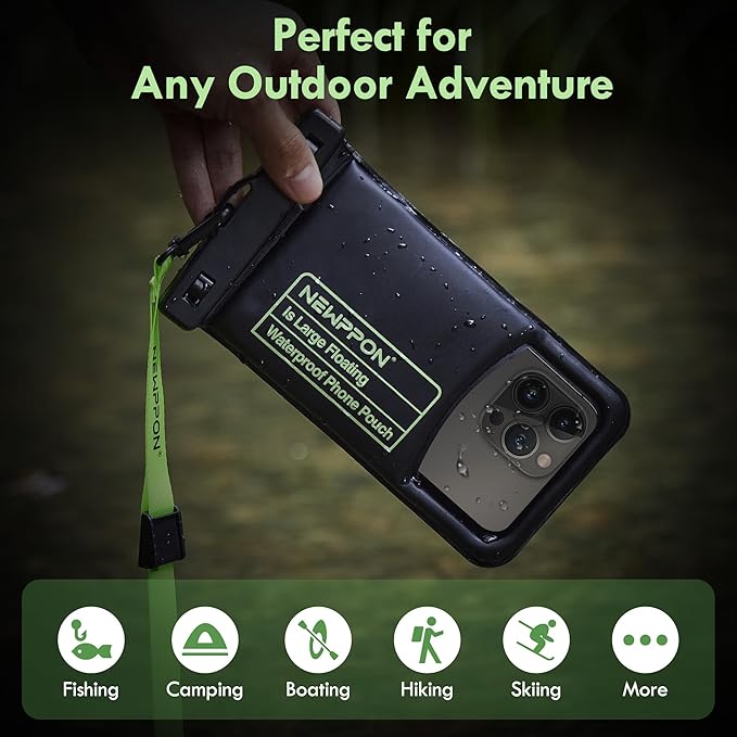Floating Medium Waterproof Phone Pouch : 2 Pack Float Clear Cell Holder Protector with Lanyard - Universal Floatable Water Proof Dry Bag for iPhone Samsung Galaxy for Beach Swimming Pool