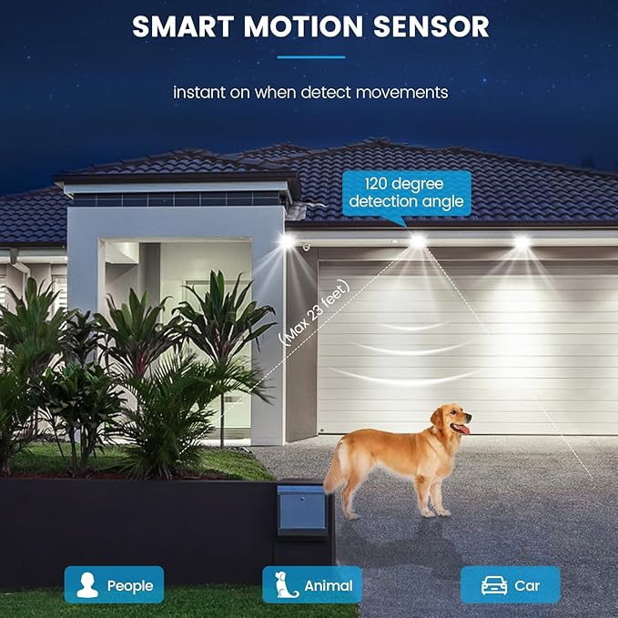 Motion Sensor Light Bulbs, 13W(100W Equivalent) Movement Activated Dusk to Dawn Sensor LED Bulb, A19 E26 5000K Cool White Security Bulbs Outdoor Indoor, for Porch Garage Basement Hallway 4 Pack