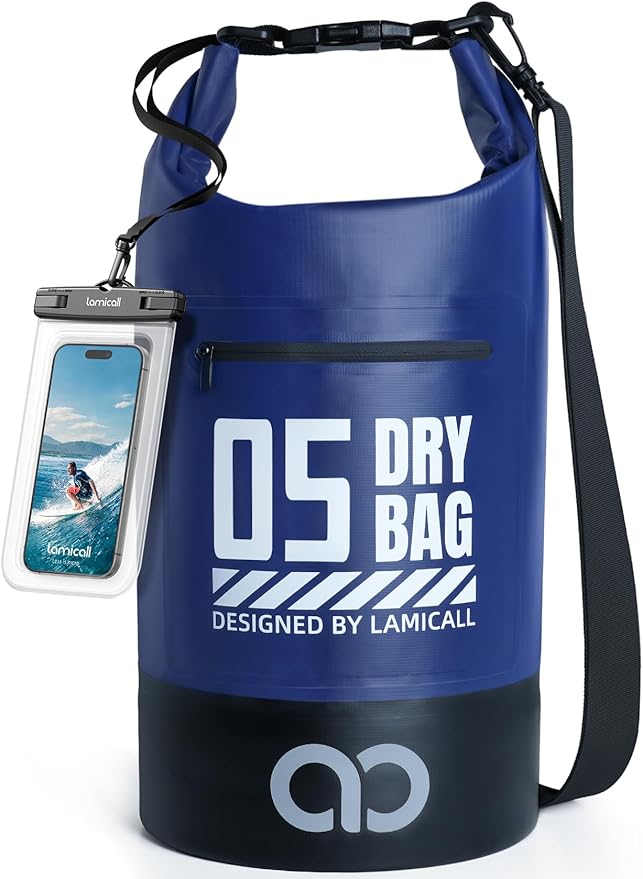 Lamicall Small Dry Bag, Waterproof Bag - [Durable & Floating] 5L/10L/20L/30L/40L Water Proof Bag with Waterproof Phone Pouch, Keeps Gear Dry Sack for Kayak Swim Boat Paddle Boarding Hiking Fishing