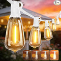 DAMAING LED Outdoor String Lights 100FT Patio Lights with 52 Shatterproof Edison Bulbs,Dimmable Hanging Lights,Waterproof String Lights for Outside Wedding,Bistro,Porch,Backyard,2200K