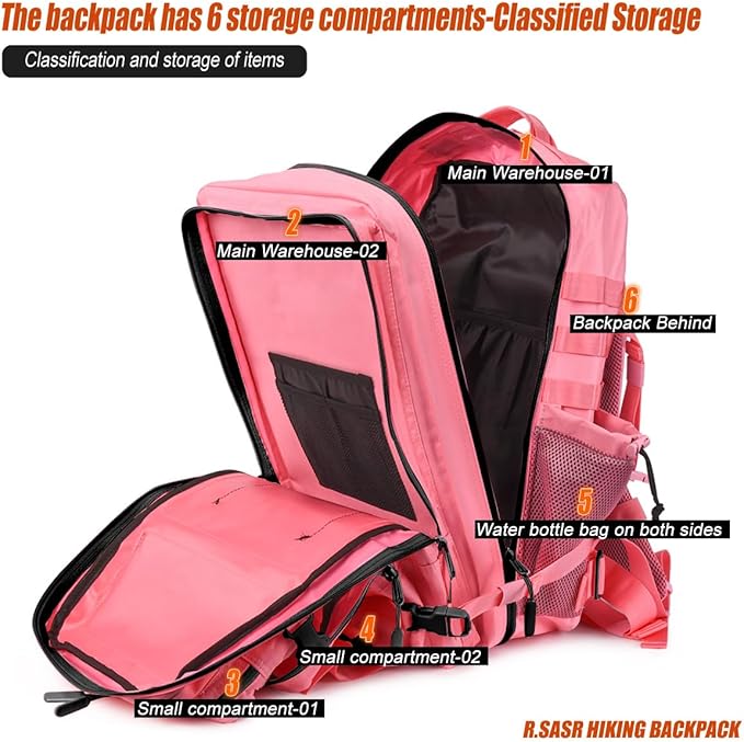 45L Tactical Backpack for Men Women, Military Assault Pack with MOLLE, Large 3 Day Bug Out Bag for Hiking Camping