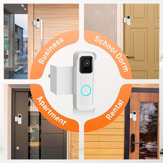 Blink Doorbell Mount, Anti-Theft Camera Mount Bracket with Rain Cover, Compatible with Blink Doorbell 1st Gen(Not for 2nd Gen), No Block Sensor & Night Vision, White