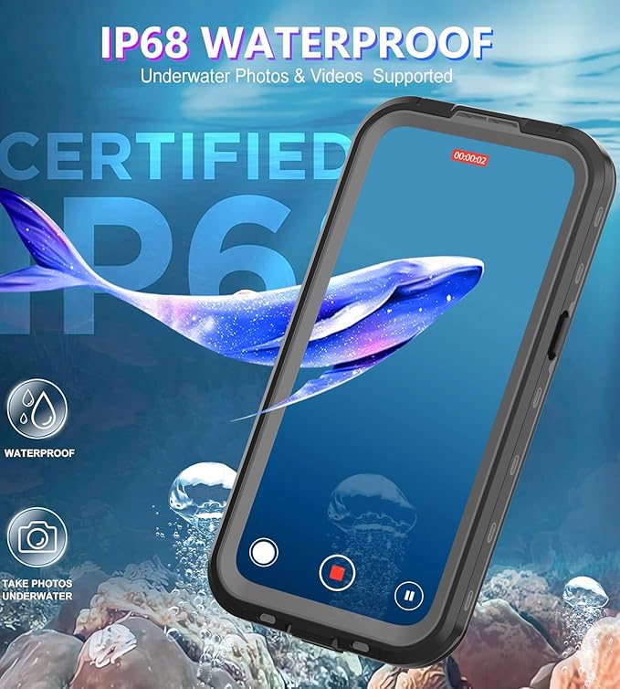 for iPhone 16e Case Waterproof | Shockproof Dust Proof Phone Case Cover with Screen Protector -Clear