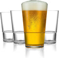 Drinique Unbreakable 22 Oz Beer Glass - Set of 4, Made in USA Tritan Plastic Shatterproof 22 Oz Tumbler Drinking Glasses, Stackable Barware, BPA-Free, Dishwasher Safe Drinkware, Clear
