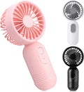 Rossesay 3 Pcs Mini Portable Fan Bulk Cute Handheld Lightweight Small Little Personal Hand Eyelash Fan 3 Speeds USB Rechargeable for Women Men Indoor Outdoor Makeup Travel (Black,White,Pink)