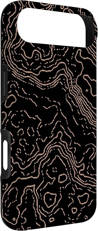 Topography Black & Brown Abstract Pattern Topographic Map Case for iPhone Air