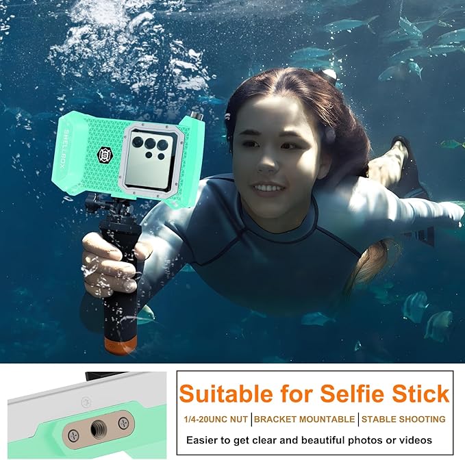 2026 Diving Snorkeling Phone Case for iPhone 17/16/15/14/13/12/11 Pro Max/XS/X Samsung Galaxy S26/S25/S24 Professional Scuba Dive Waterproof Underwater Photo Video Cover (5TH Gen, Teal-)