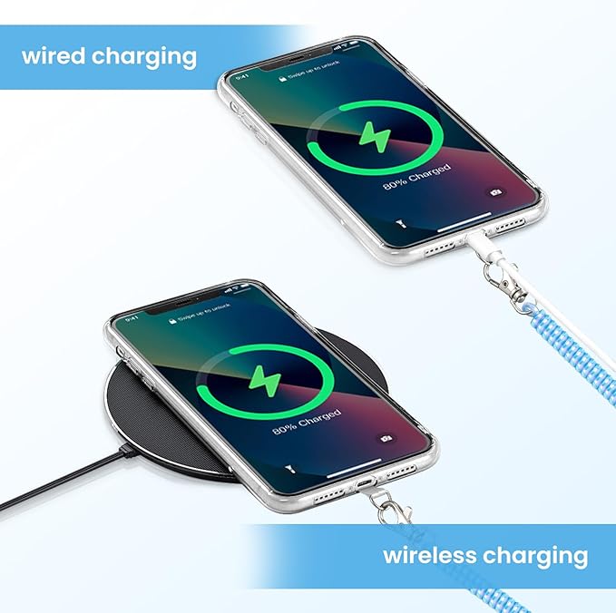 takyu 2PCS Phone Lanyard Tether with 4*Patch and 1*Carabiner for Travel Outdoor Hiking Cycling Climbing Skiing Compatible for iPhone Most Smartphones - Purple Blue