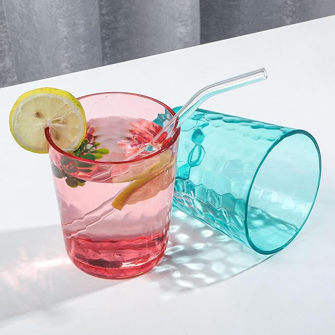 BPA-Free Plastic Tumblers 6 Pack (6x16oz) | Reusable Dishwasher Safe | Stackable Shatterproof Cups | Plastic Drinkware & Drinking Tumblers for Restaurant, Home, Party