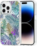 MOSNOVO Case for iPhone 14 Pro Max, [Buffertech 6.6ft Military-Grade Drop Protection] [Anti Peel Off Tech] Clear TPU Bumper Phone Case Cover Design - Tropical Rainforests