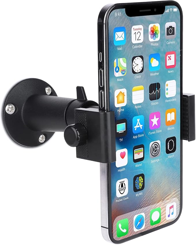 iTODOS Wall Mount Phone Holder Bracket with 360°Adjustable Mount for iPhone/Nexus/LG Smart Phones and GPS Navigator,Compatible with 3.5~6.5inch Width