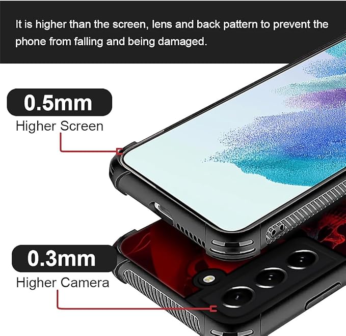for Samsung Galaxy S21 Case, Gestures Funny Skull Pattern Graphic Design Girl Boy Soft Silicone Hard Acrylic Shock Protection for Samsung Galaxy S21