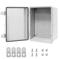 Junction Box ABS Plastic IP65 Waterproof Dustproof Universal Electrical Enclosure, Hinged Shell Outdoor and Indoor Usage Project Box11.4"x 7.5" x 5.5"(290 x 190 x 140mm), Grey