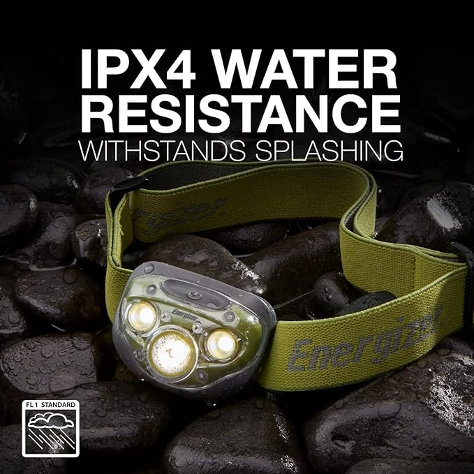 Energizer PRO LED Headlamp, IPX4 Water Resistant Headlamps, High-Performance Head Light for Outdoors, Camping, Running, Storm, Survival LED Light for Emergencies (Batteries Included)