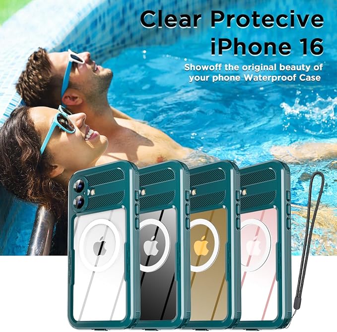 AICase Waterproof Case for iPhone 16(6.1") with MagSafe Support Snowproof,Dustproof/Shockproof,IP68 Certified 360 Full Body Protection Fully Sealed Underwater Cover for iPhone 16 2024