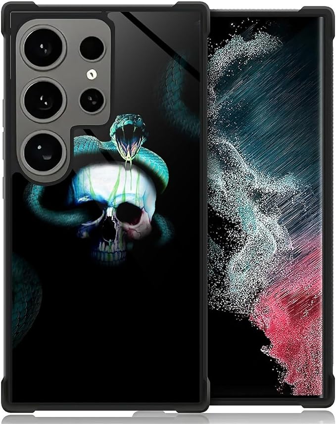 for Samsung Galaxy S24 Ultra Case, Skeleton Winding Snake Pattern Graphic Design Girl Boy Soft Silicone Hard Acrylic Shock Protection for Samsung Galaxy S24 Ultra