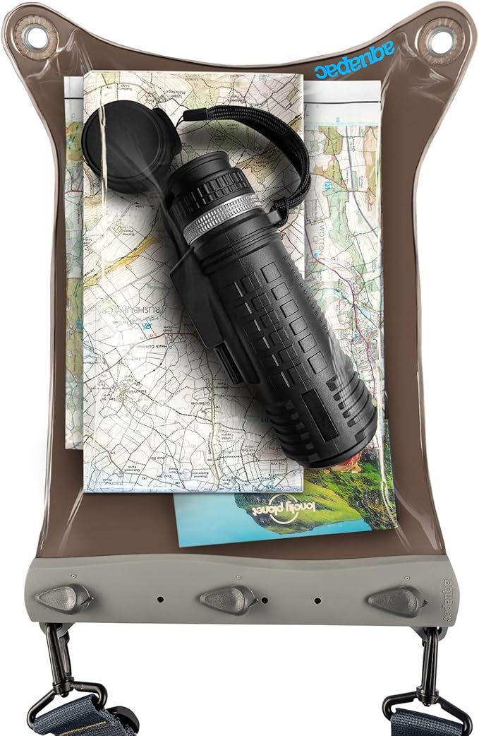 Aquapac Multi-Purpose Large Waterproof Case, 9" by 12", 23 by 31cm, for Maps, Phones, Documents, Waterproof to 10m / 30ft, Shoulder Strap