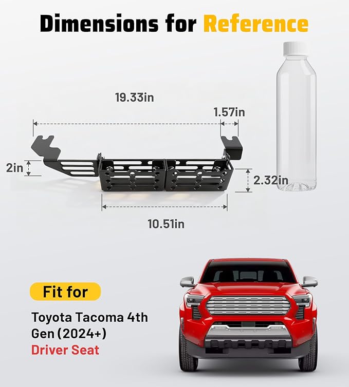 Trumgeta Truck Seat Brackets Storage Basket Molle Panel Organizer Fit for 4th Gen Toyota Tacoma 2024-2026 Tactical Gear Mounting System Quick Installation