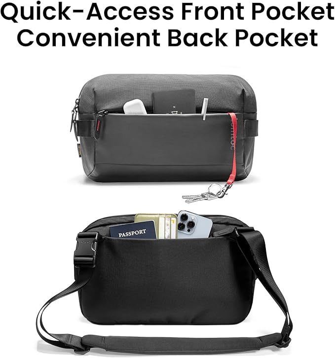 tomtoc Compact EDC Sling Bag 3L-10L, Minimalist Crossbody Bag Chest Shoulder Pack for Men Women, X-pac/Recycled Polyester